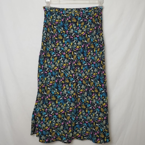 Sanctuary The Fuller Slip Skirt Spring Field Size XS Floral Front Slit Midi - Picture 5 of 7